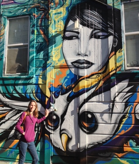 Daughter Jessie and Mission Mural
