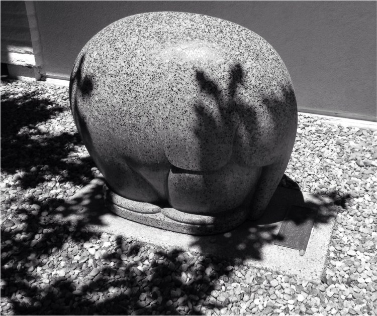 Elephant sculpture with rabbit shadow puppet 