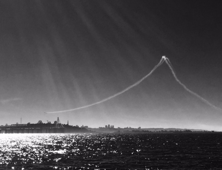 Blue angels and Bay Bridge