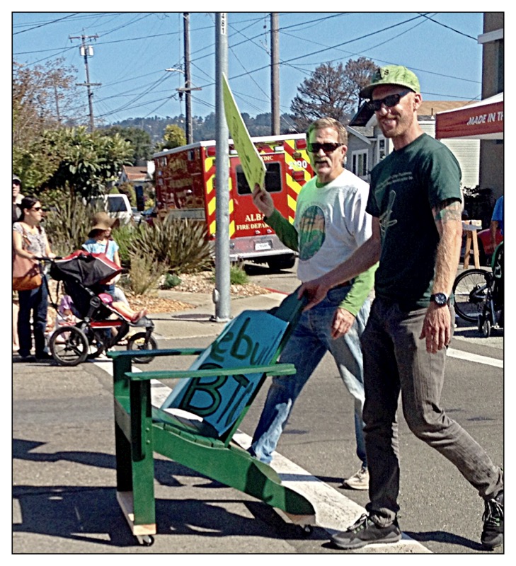 Green Chair on wheels