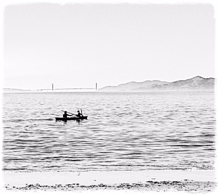 Paddling on the bay