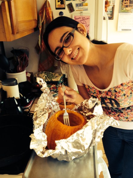 Tatiane Made Shrimp in the pumpkin last Thanksgiving