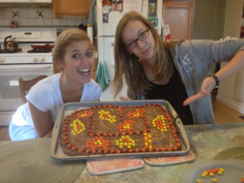 Marie and Justine made a race track cake
