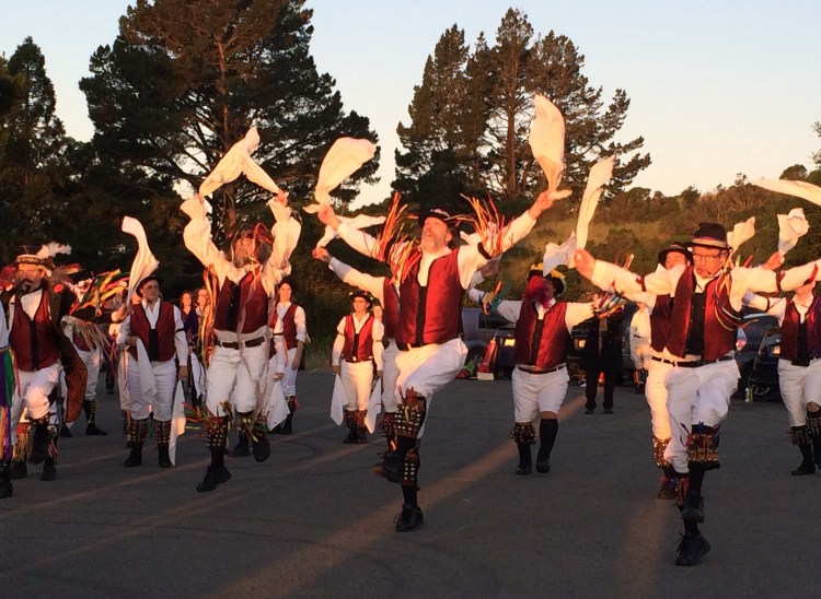 Indicate steps of May Day Dance By The Morris Dancers