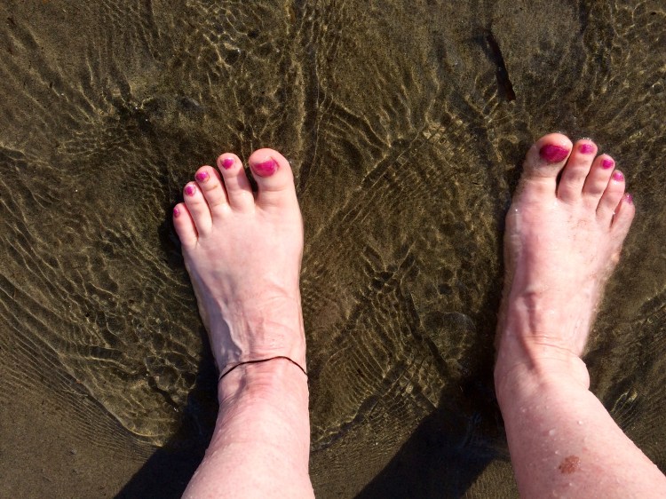 The tide goes out under my feet