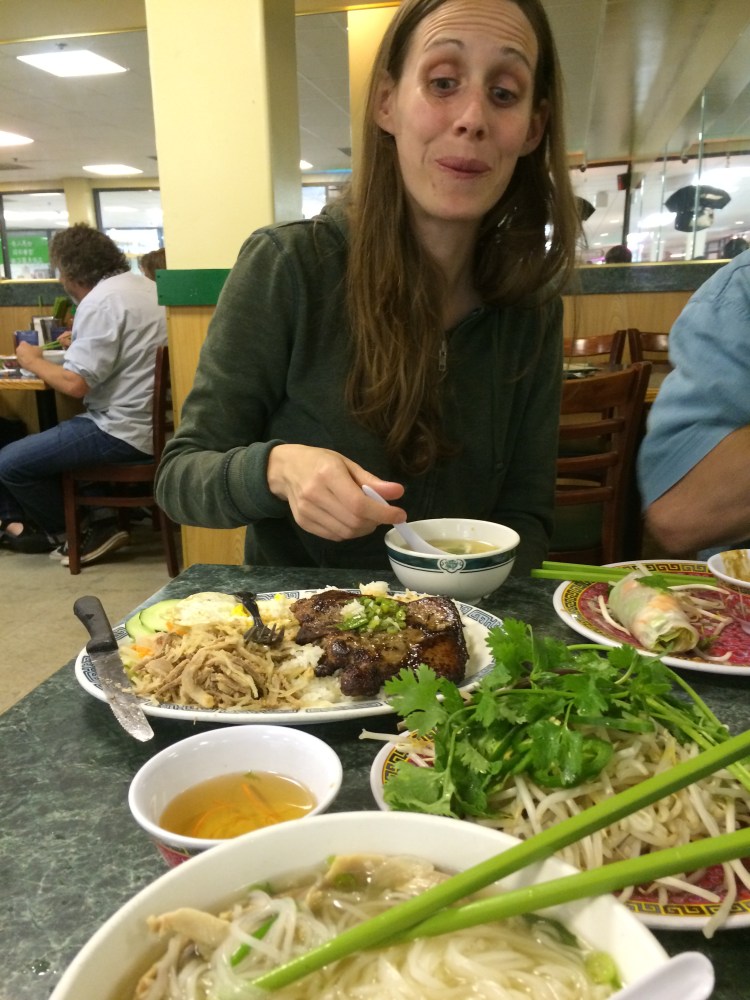 Jessie at Vietnams House.Those are my Pho Noodles