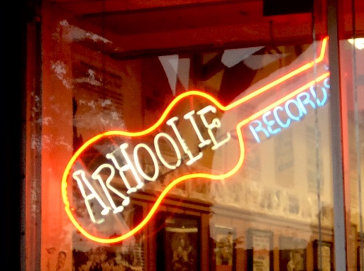 Spelled out in lights