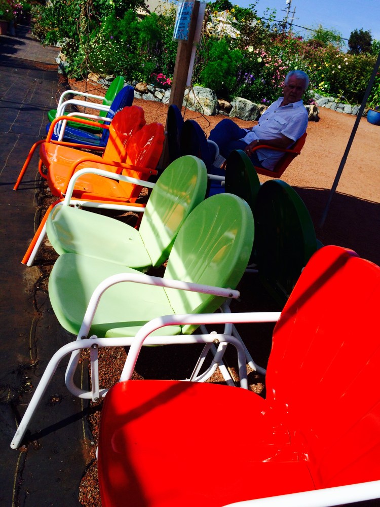 Scarlet, Screaming and Sea foam Green and Lawn Chairs