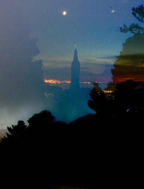 Venus,and the Moon photomontage