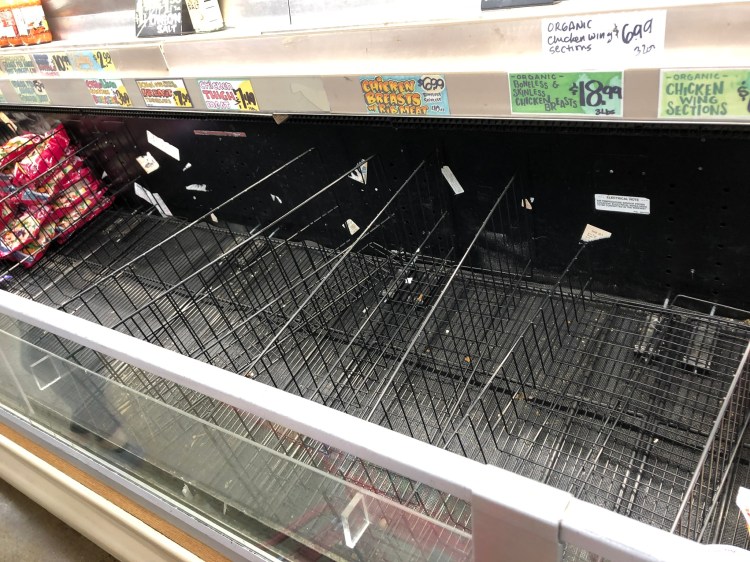 Empty chicken freezer